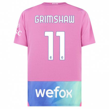 Kandiny Miesten Christy Grimshaw #11 Vaaleanpunainen Violetti Kolmas Sarja 2023/24 Lyhythihainen Paita T-Paita