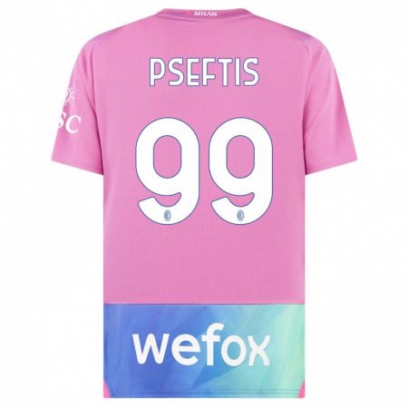 Kandiny Miesten Fotios Pseftis #99 Vaaleanpunainen Violetti Kolmas Sarja 2023/24 Lyhythihainen Paita T-Paita
