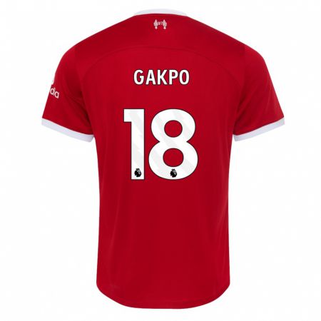 Kandiny Naisten Cody Gakpo #18 Punainen Kotipaita 2023/24 Lyhythihainen Paita T-Paita