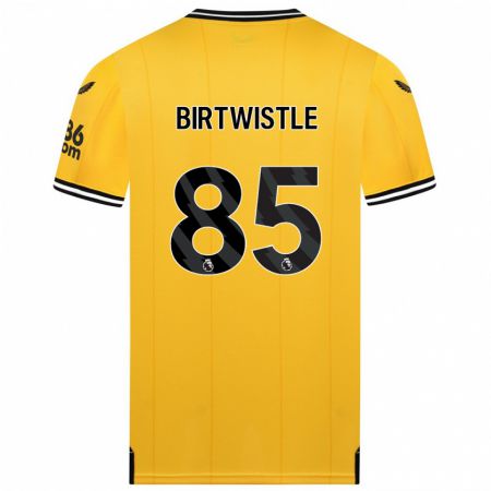 Kandiny Naisten Harry Birtwistle #85 Keltainen Kotipaita 2023/24 Lyhythihainen Paita T-Paita