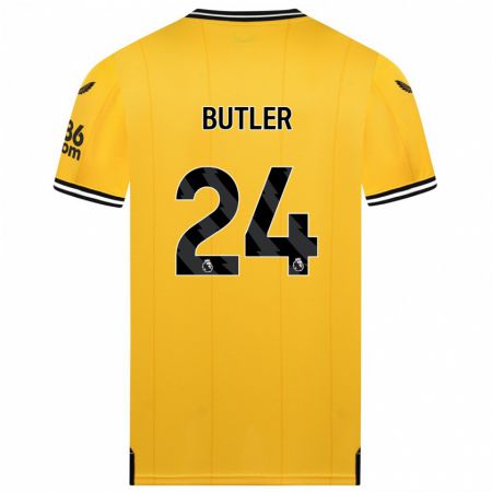 Kandiny Naisten Elli Butler #24 Keltainen Kotipaita 2023/24 Lyhythihainen Paita T-Paita