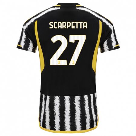 Kandiny Naisten Jacopo Scarpetta #27 Musta Valkoinen Kotipaita 2023/24 Lyhythihainen Paita T-Paita