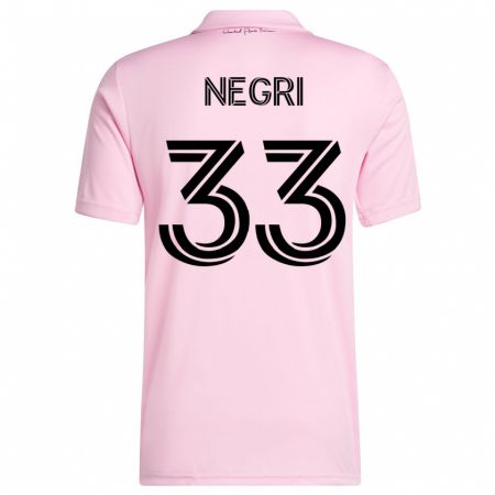 Kandiny Naisten Franco Negri #33 Vaaleanpunainen Kotipaita 2023/24 Lyhythihainen Paita T-Paita