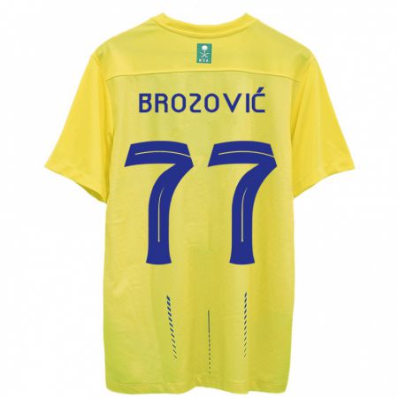 Kandiny Naisten Marcelo Brozovic #77 Keltainen Kotipaita 2023/24 Lyhythihainen Paita T-Paita