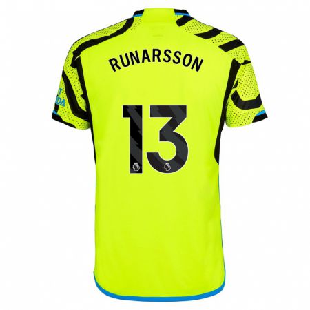 Kandiny Naisten Runar Alex Runarsson #13 Keltainen Vieraspaita 2023/24 Lyhythihainen Paita T-Paita