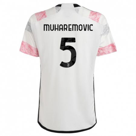 Kandiny Naisten Tarik Muharemovic #5 Valkoinen Pinkki Vieraspaita 2023/24 Lyhythihainen Paita T-Paita