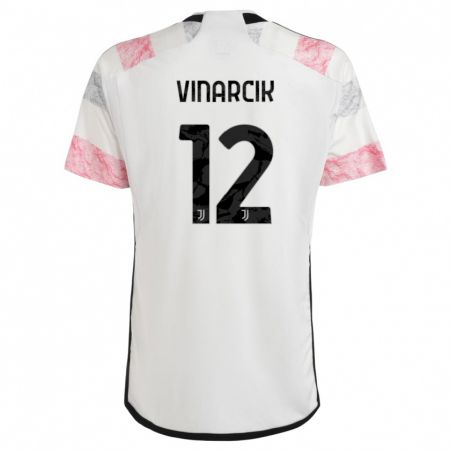 Kandiny Naisten Jakub Vinarcik #12 Valkoinen Pinkki Vieraspaita 2023/24 Lyhythihainen Paita T-Paita
