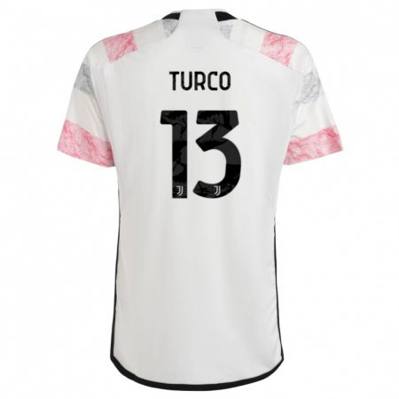 Kandiny Naisten Stefano Turco #13 Valkoinen Pinkki Vieraspaita 2023/24 Lyhythihainen Paita T-Paita