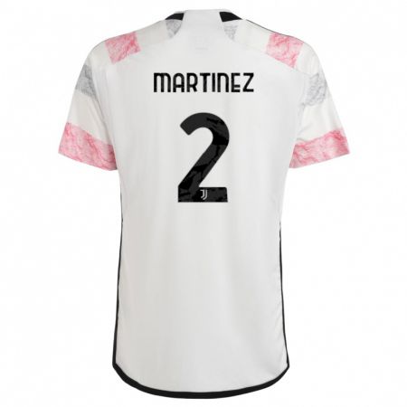 Kandiny Naisten Bruno Martinez #2 Valkoinen Pinkki Vieraspaita 2023/24 Lyhythihainen Paita T-Paita