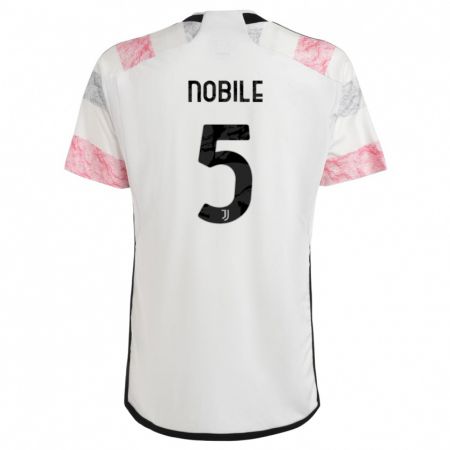 Kandiny Naisten Riccardo Nobile #5 Valkoinen Pinkki Vieraspaita 2023/24 Lyhythihainen Paita T-Paita