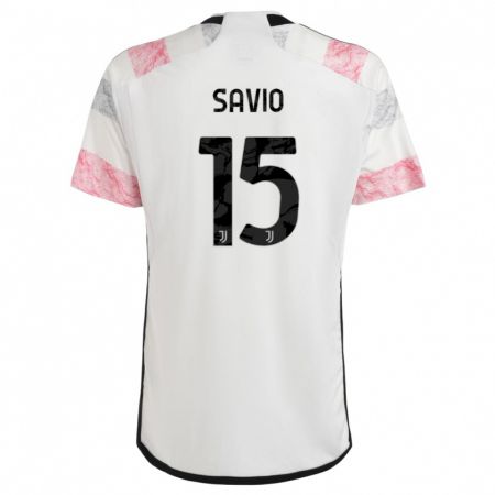 Kandiny Naisten Federico Savio #15 Valkoinen Pinkki Vieraspaita 2023/24 Lyhythihainen Paita T-Paita