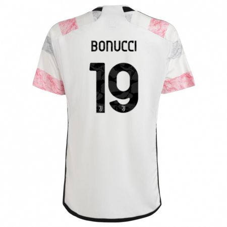 Kandiny Naisten Leonardo Bonucci #19 Valkoinen Pinkki Vieraspaita 2023/24 Lyhythihainen Paita T-Paita