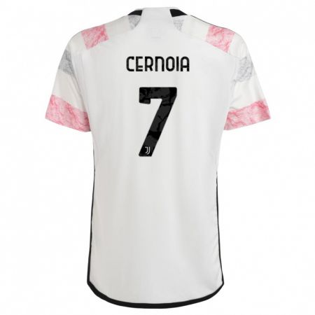 Kandiny Naisten Valentina Cernoia #7 Valkoinen Pinkki Vieraspaita 2023/24 Lyhythihainen Paita T-Paita