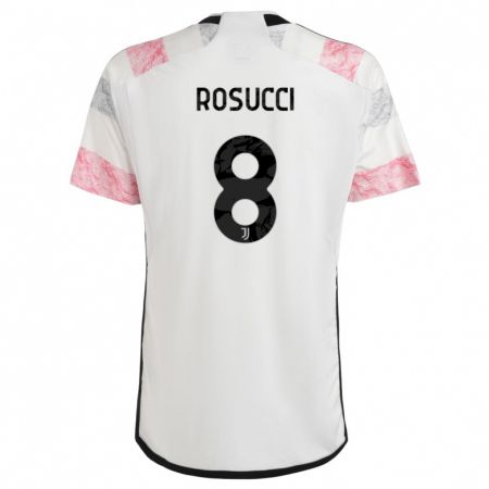 Kandiny Naisten Martina Rosucci #8 Valkoinen Pinkki Vieraspaita 2023/24 Lyhythihainen Paita T-Paita