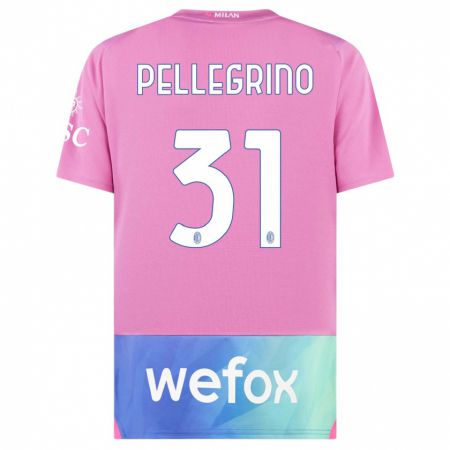 Kandiny Naisten Marco Pellegrino #31 Vaaleanpunainen Violetti Kolmas Sarja 2023/24 Lyhythihainen Paita T-Paita