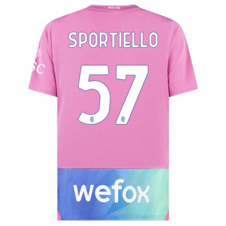 Kandiny Naisten Marco Sportiello #57 Vaaleanpunainen Violetti Kolmas Sarja 2023/24 Lyhythihainen Paita T-Paita