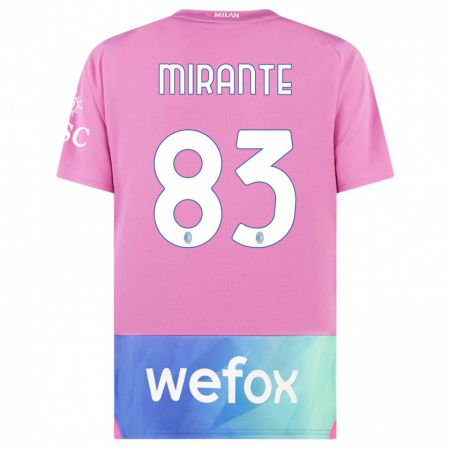 Kandiny Naisten Antonio Mirante #83 Vaaleanpunainen Violetti Kolmas Sarja 2023/24 Lyhythihainen Paita T-Paita