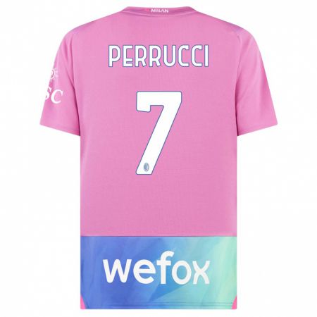 Kandiny Naisten Vincenzo Perrucci #7 Vaaleanpunainen Violetti Kolmas Sarja 2023/24 Lyhythihainen Paita T-Paita