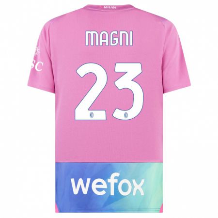 Kandiny Naisten Vittorio Magni #23 Vaaleanpunainen Violetti Kolmas Sarja 2023/24 Lyhythihainen Paita T-Paita
