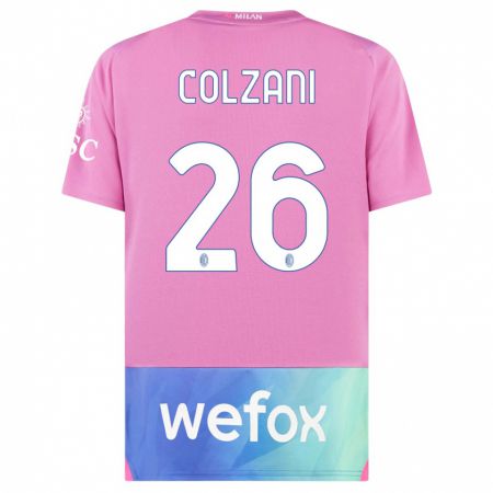 Kandiny Naisten Edoardo Colzani #26 Vaaleanpunainen Violetti Kolmas Sarja 2023/24 Lyhythihainen Paita T-Paita