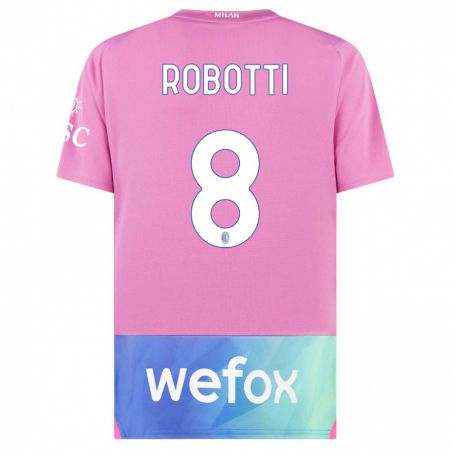 Kandiny Naisten Giovanni Robotti #8 Vaaleanpunainen Violetti Kolmas Sarja 2023/24 Lyhythihainen Paita T-Paita
