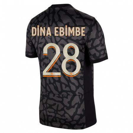 Kandiny Naisten Eric Junior Dina Ebimbe #28 Musta Kolmas Sarja 2023/24 Lyhythihainen Paita T-Paita