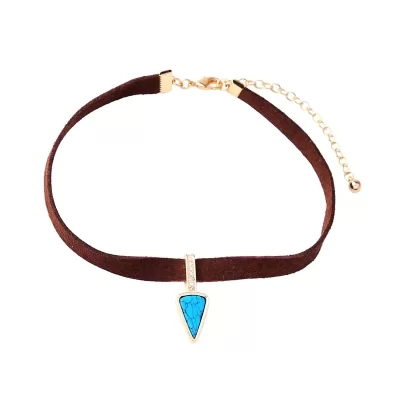 Kandiny - Turquoise Geometric Pendant Short Necklace