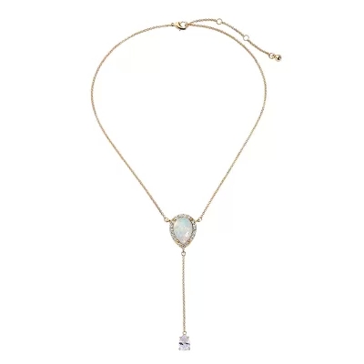 Kandiny - Colorful Water Drops Zircon Pendant Women Necklace