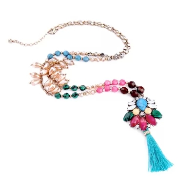 Kandiny - Women's Individual Diamond Color Tassel Necklace