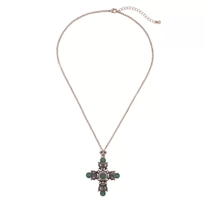 Kandiny - Diamond-studded long simple green Necklace