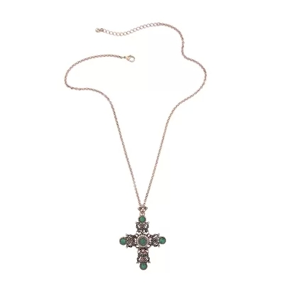 Kandiny - Diamond-studded long simple green Necklace
