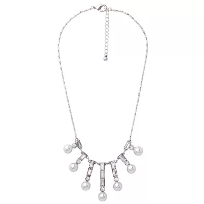 Kandiny - Simple and fresh alloy geometric diamond pearl Necklace