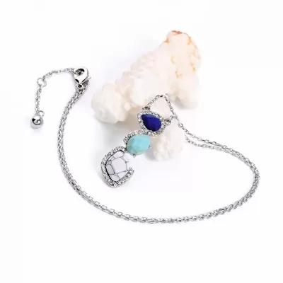 Kandiny - Irregular turquoise water drop pendant Necklace