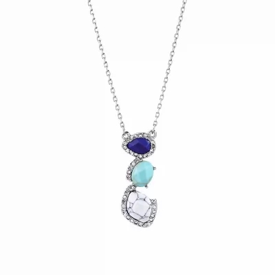 Kandiny - Irregular turquoise water drop pendant Necklace