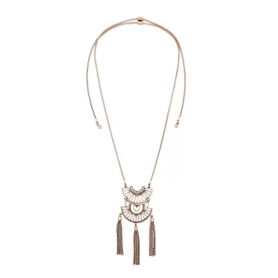 Kandiny - Diamond folding fan fringed long sweater Necklace