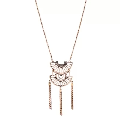 Kandiny - Diamond folding fan fringed long sweater Necklace