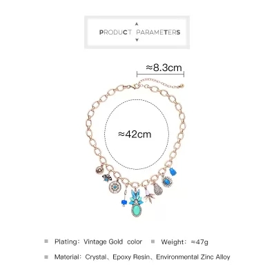 Kandiny - Geometric Diamond Fruit Pendant Necklace 01210