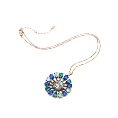 Kandiny - Simple flower crystal drop pendant Necklace 01214