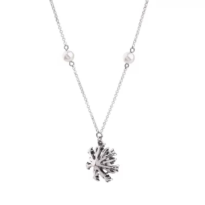 Kandiny - Pearl and Diamond Pendant Necklace 01311