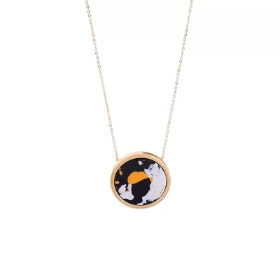 Kandiny - Colorful personality round synthetic stone Necklace