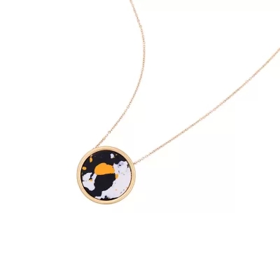 Kandiny - Colorful personality round synthetic stone Necklace