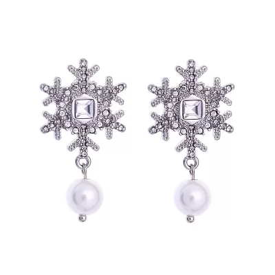 Kandiny - Snowflake Pearl Stud Earrings 00616