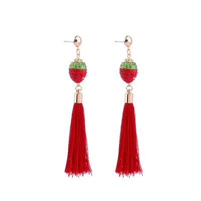 Kandiny - Studded strawberry red Earrings 00700
