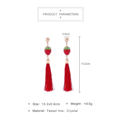 Kandiny - Studded strawberry red Earrings 00700