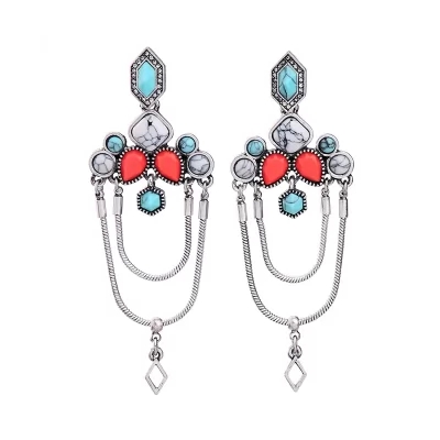 Kandiny - Simple cracked gemstone Earrings 00712