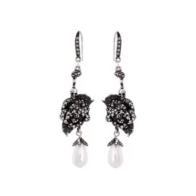 Kandiny - Gothic Rose Pearl Earrings 00735