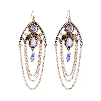 Kandiny - Long multi-layer vintage crystal Earrings 00791