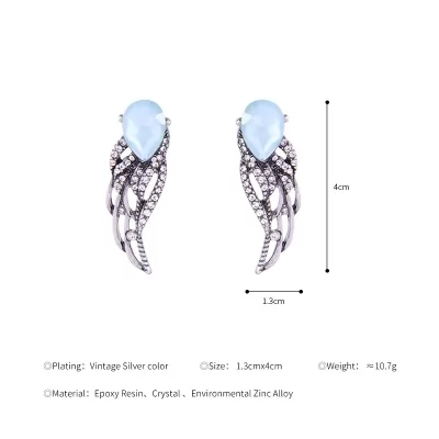 Kandiny - Vintage diamond wing stud Earrings 00823