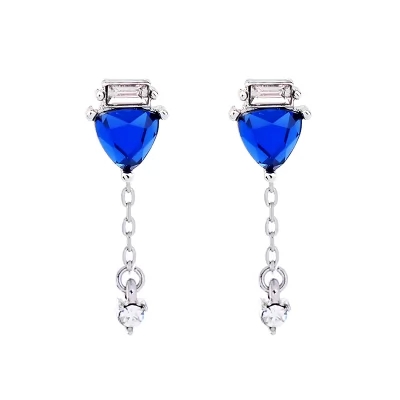 Kandiny - Elegant azure sapphire crystal stud Earrings 00852