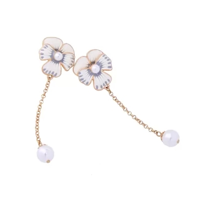 Kandiny - Drop glaze flower pearl pendant Earrings 00884